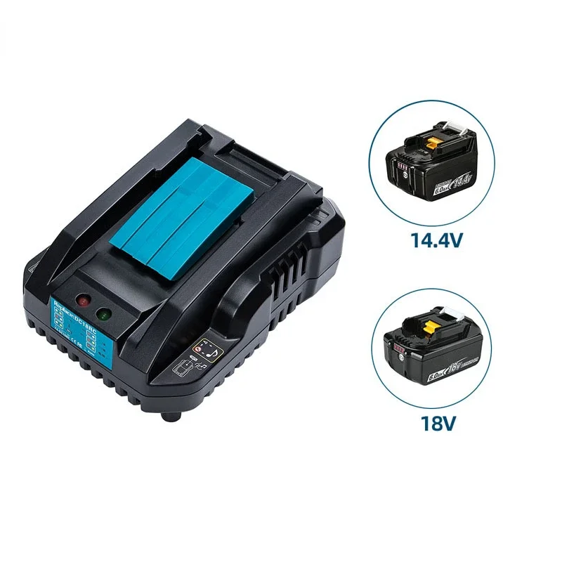 1.5-4A Battery Charger for Makita 18V Li-ion Battery BL1860 BL1840 BL1830 BL1820 BL1415 BL1440 DC18RC Replacement Charger