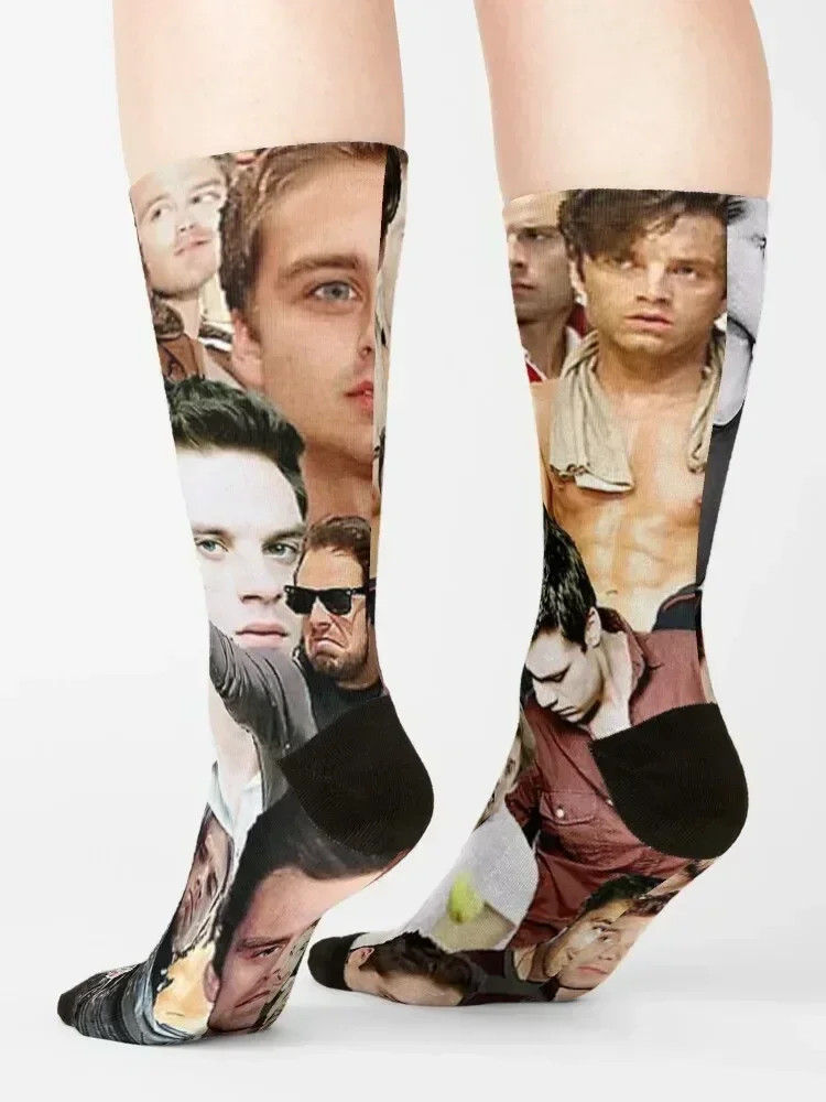 Sebastian Stan Photo Collage Socks ankle Sports new in's funny sock Socks Man Women's