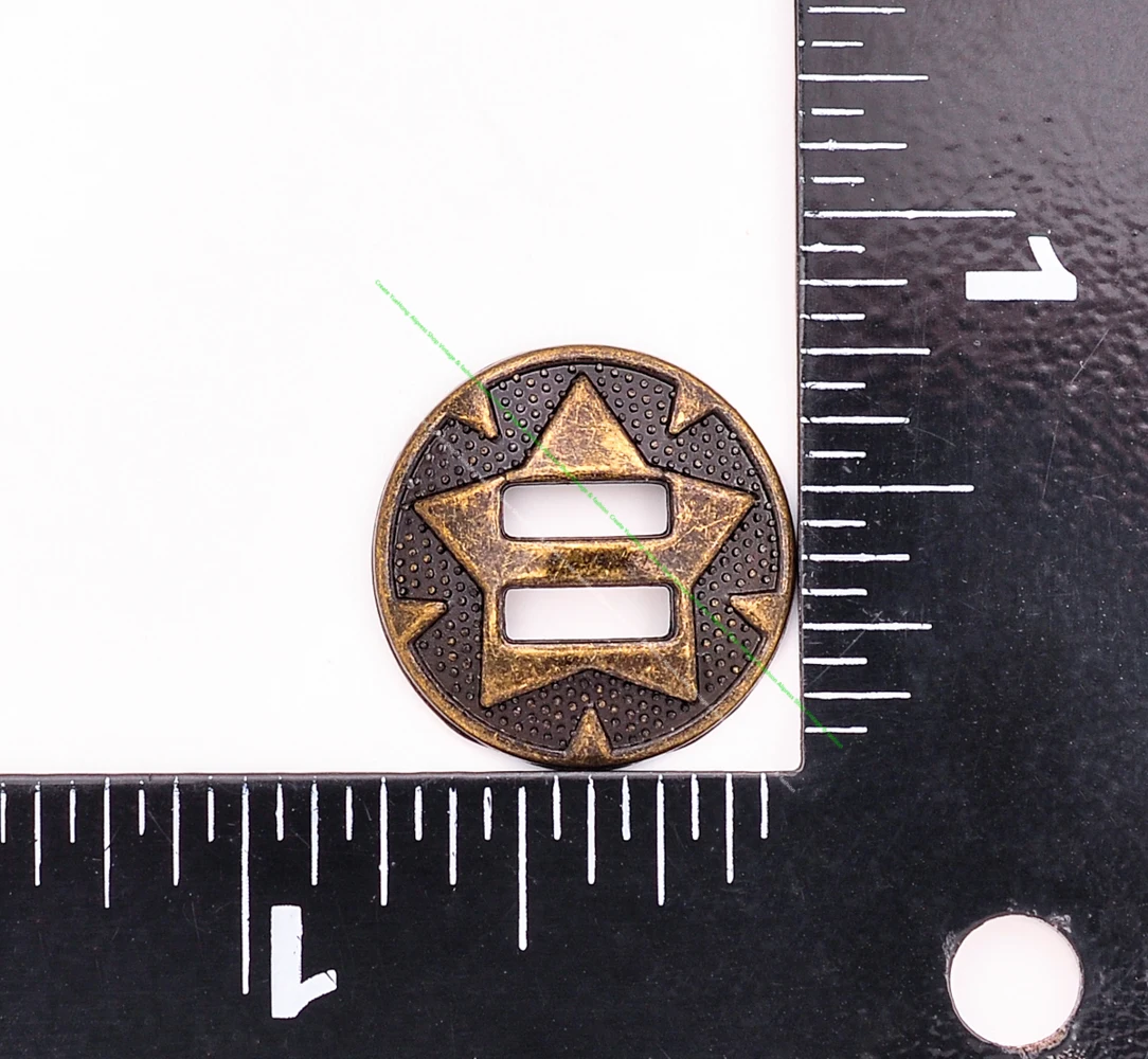 10 x kleine 20 mm Western-Star-Sättel, Kopfstück, Cowboy-Chaps, Lederhandwerksgürtel, geschlitzte Conchos-Schnallen-Hardware – Detail 15