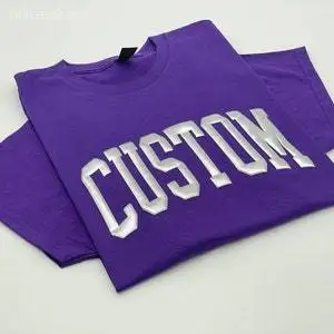 Custom Puff Print Sports Shirt Personalized Team Name & School Mascot Design Embossed Detail