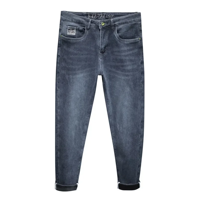 

Jeans Men Small Straight Pants Men Stretch Slim Fit All Fashion Brand Male Pants Adult Gentleman Comfort Loose Senior High-end