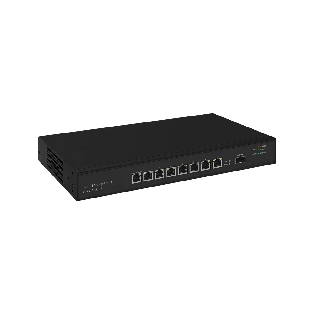 10Gbe SFP+ uplink 8 Ports 2.5Gbe 8023bt 90w POE Switch Web managed multi-gigabit Switch