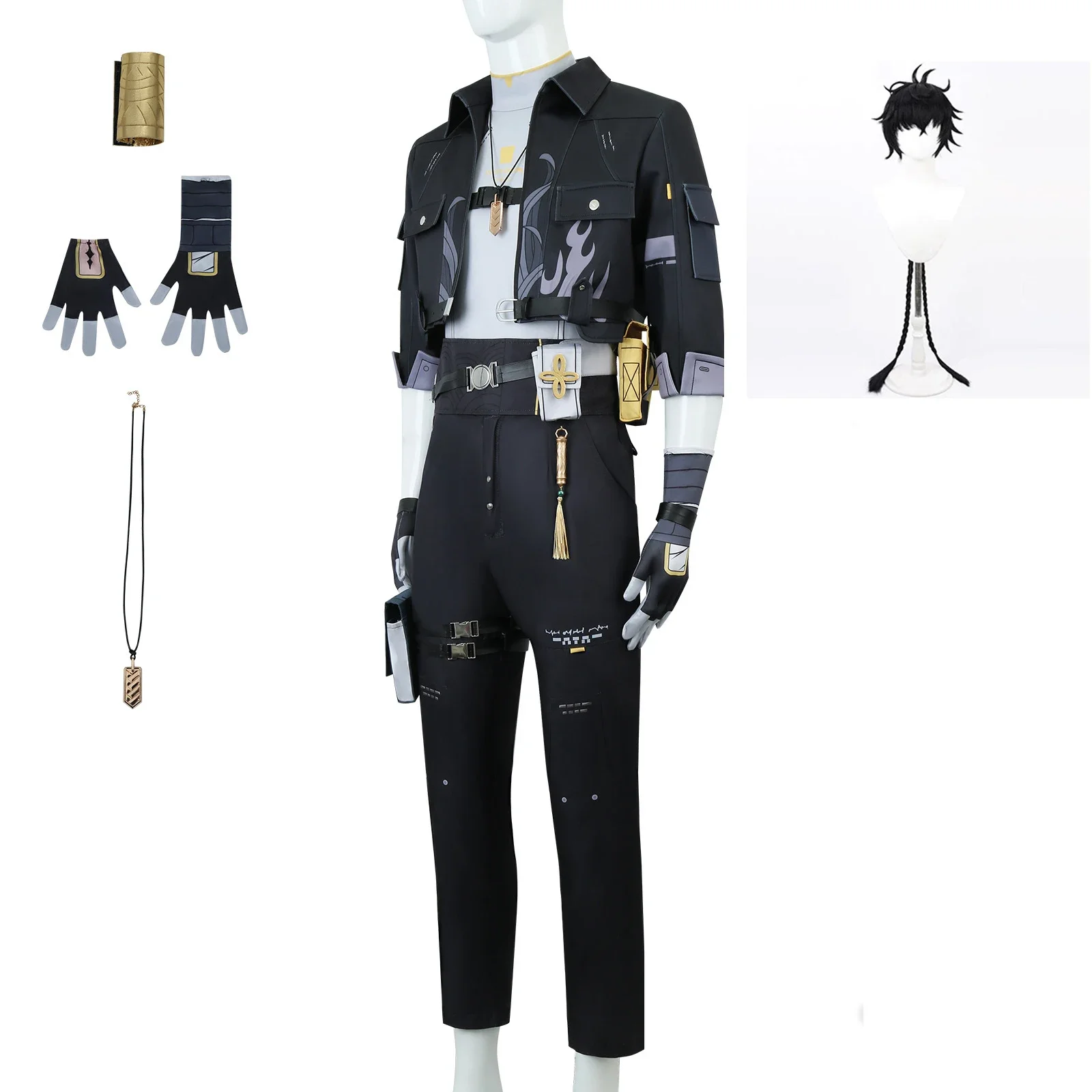 Game Waves Lingyang Rover Cosplay Costumes Male Uniforms Printed Jacket Accessories Headgear Men Halloween Party Outfits