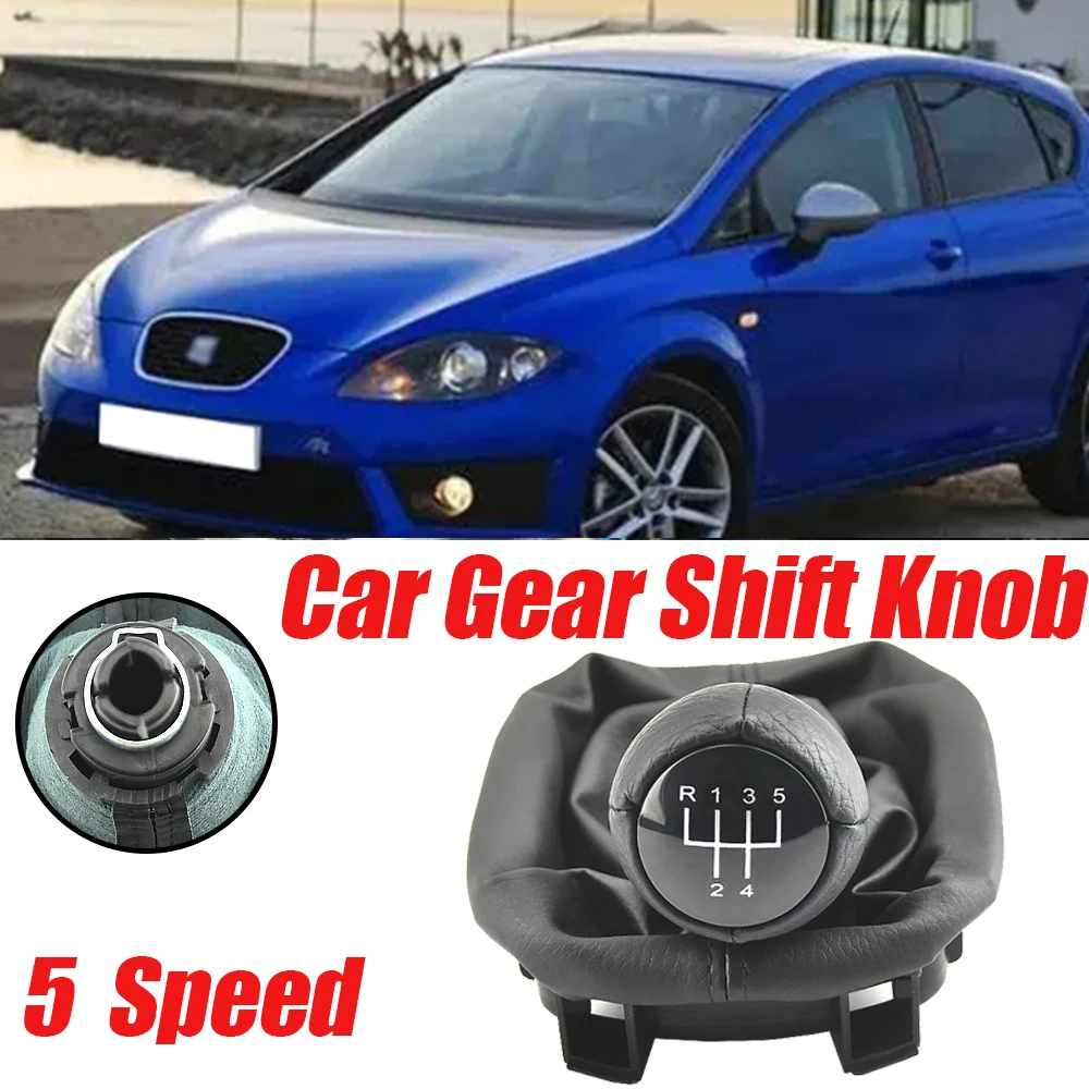 Car Gear Shift Knob MT Handball 5 6 Speed With Dustproof Cover Complete sets For Seat Leon 1 MK1
