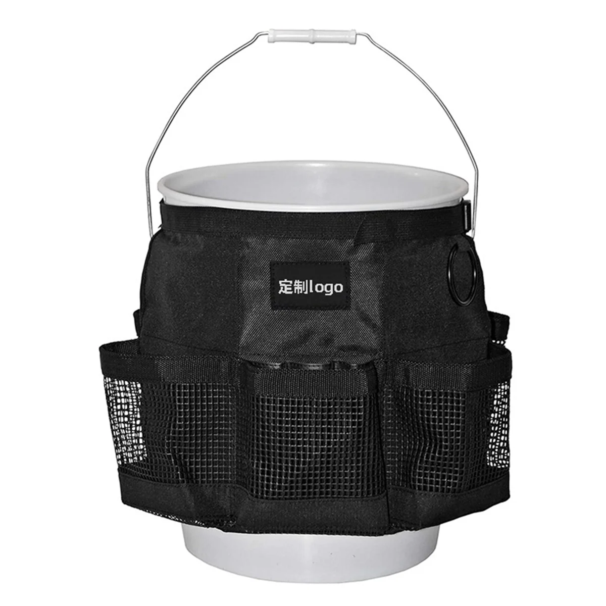 Bucket Storage Bag, Car Wash Bucket Carrier with Mesh Bag, 5 Gallon Cleaning Bucket for Cars, Gardening and Fishing Tool