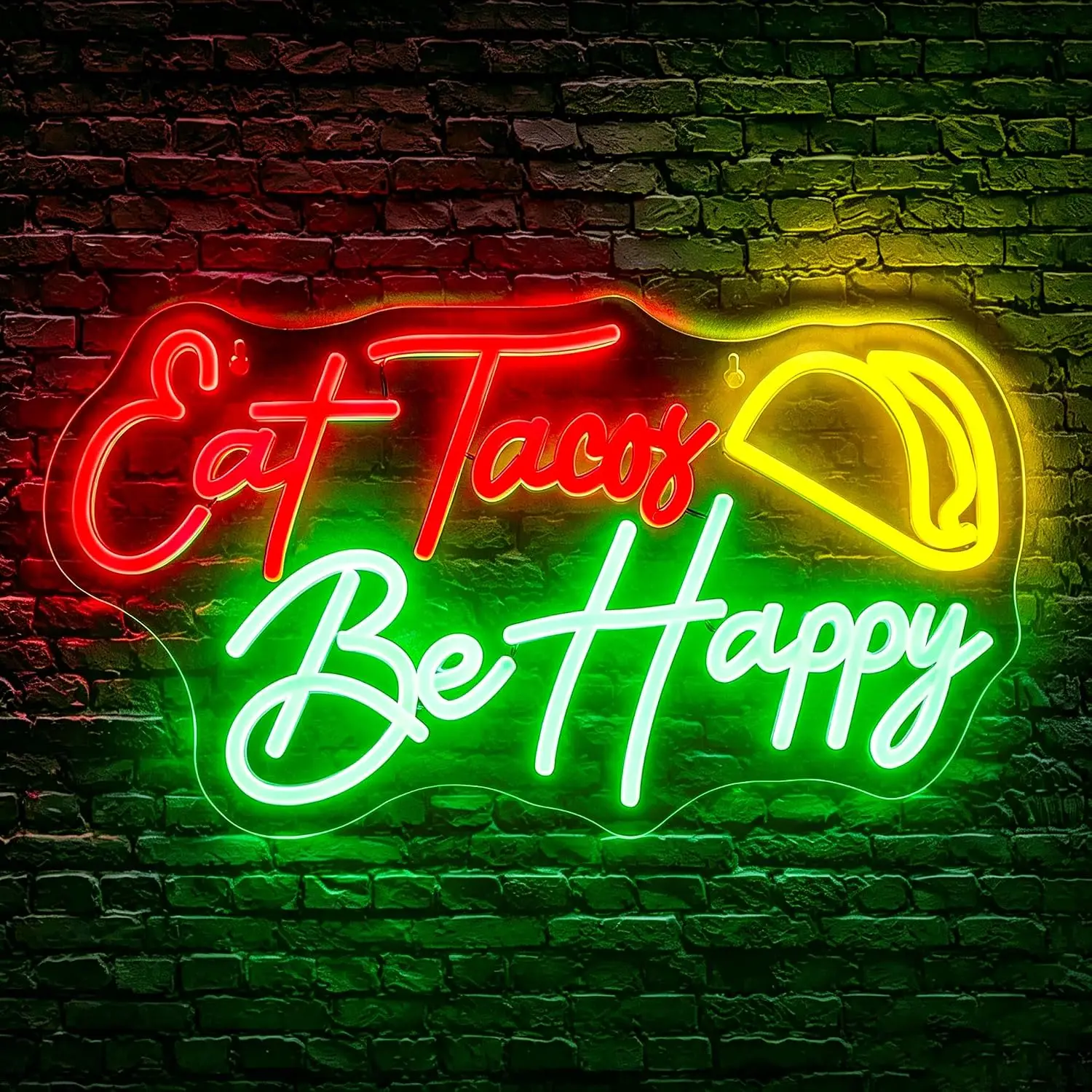 Eat Tacos Be Happy Neon Sign Led Dimmable Neon Light For Restaurant Cafe Kitchen Bar Shop Party Dining Area Art Decoration Gift