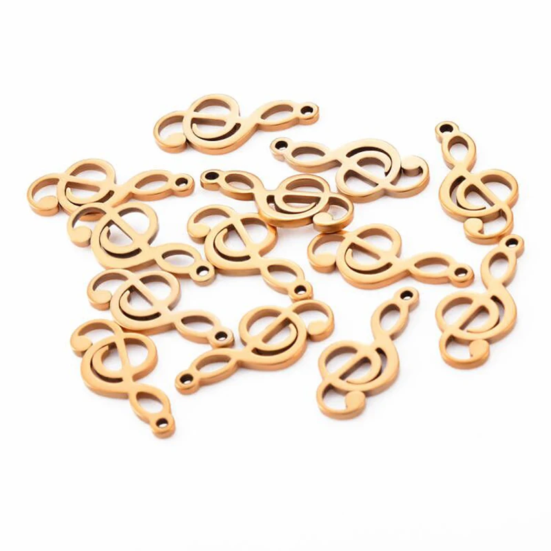 10pcs Charms Musical Note Stainless Steel Pendants Jewelry Making Necklace Earrings Findings Accessories DIY Handmade Craft