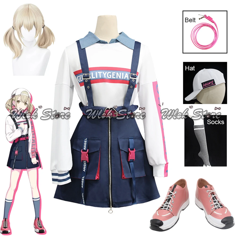 

Игровой проект Sekai, красочный сценический подвиг, яркий плохой отряд, азусава Коле, искусственный парик, женская униформа на Хэллоуин