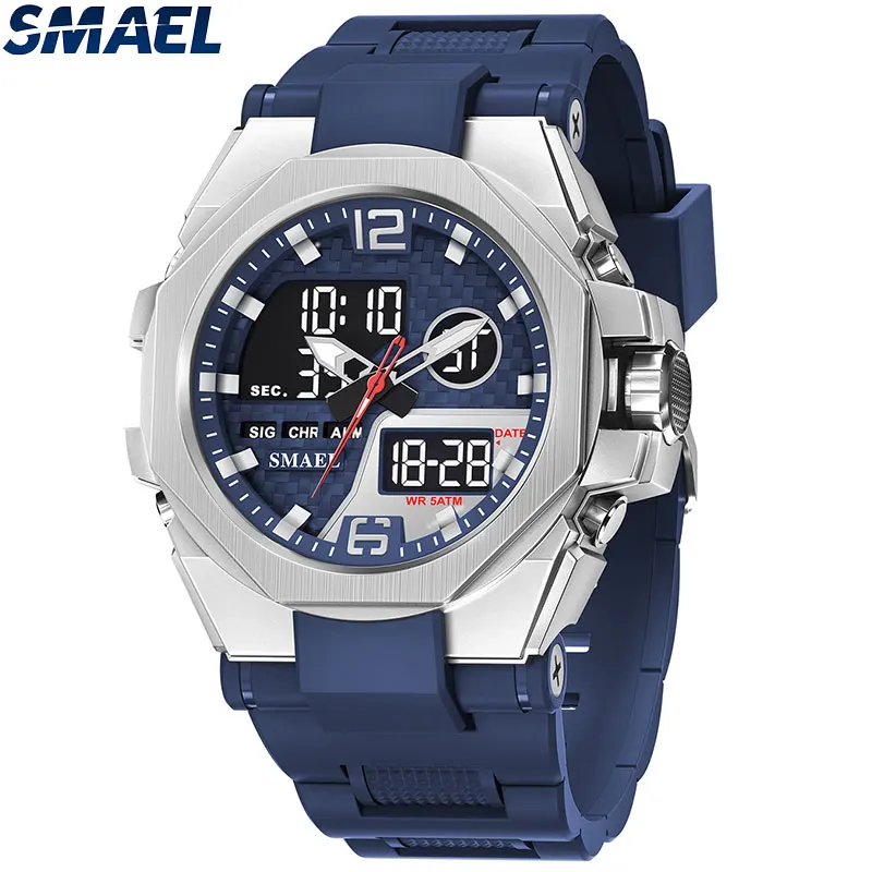 NEW Sport Watch Men SMAEL Dual Time Watch Digital Led Watch Alarm Clock 8103 Fashion Men's Wristwatches Digital LED Watch Sports