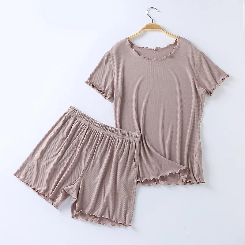 New summer modal short-sleeved shorts suit ladies pajamas casual large size loose comfortable pajamas suits  pajamas for women