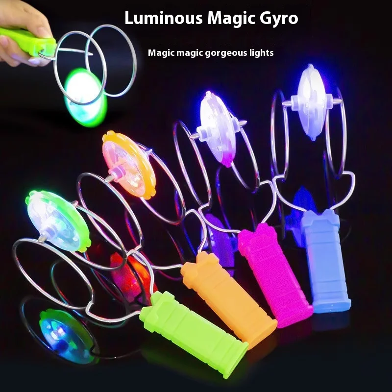 Led Magic Magnetic Orbit Spinning Top Toy Creative Hand Cranked Color Luminous Spinning Toys For Children Gifts