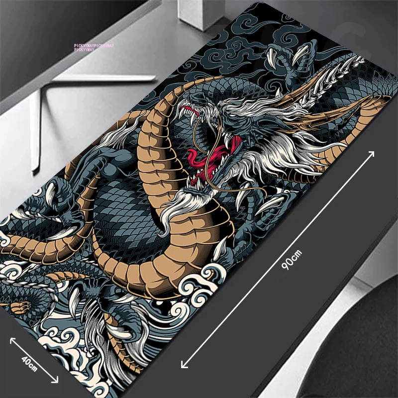 Dragon Design Mouse Pads para Computador, Mousepad Chinês Gaming, Tapete Gamer Mouse, Tapetes de Teclado, Desk Pad, XXL, 90x40cm