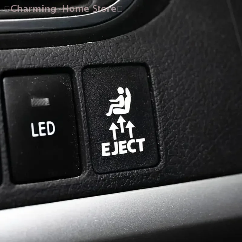 2pcs Humorous EJECT Button Vinyl Decal Funny Car Interior Sticker For Blank Dashboard Buttons Decor  Accessories