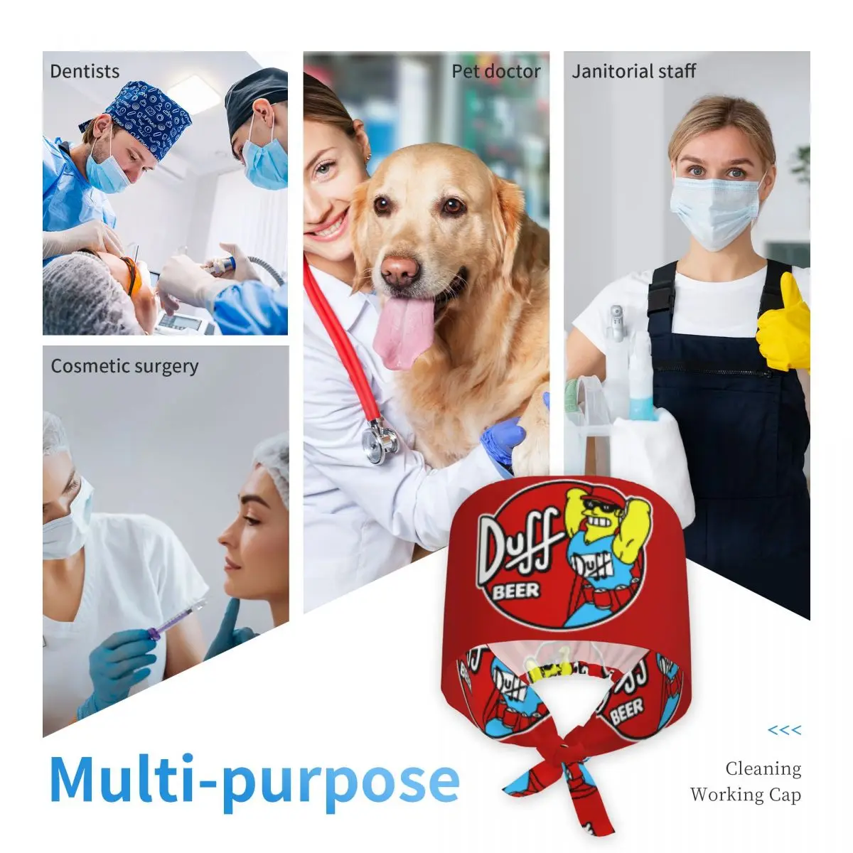 Gorro de viaje para cerveza, gorro quirúrgico de enfermería médica Vintage, gorro Unisex para Spa, tienda de mascotas, veterinario, enfermera Dental, gorros de trabajo