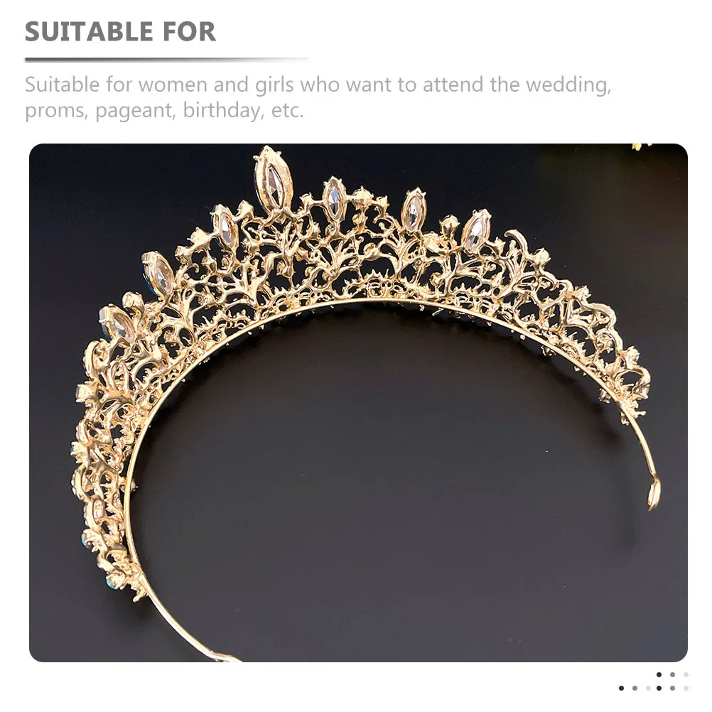 غطاء رأس أنيق على الطراز الباروكي متلألئ من حجر الراين لتزيين الشعر للنساء لحفلات الزفاف والحفلات التنكرية للاستخدام في الحدث