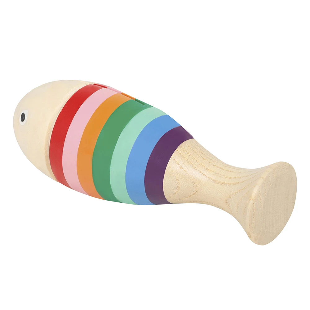 M MBAT Fish-Shaped Clapper Wooden Childrens Sound Tube Small Musical Percussion Instrument Fit Elementary Enlightening Education