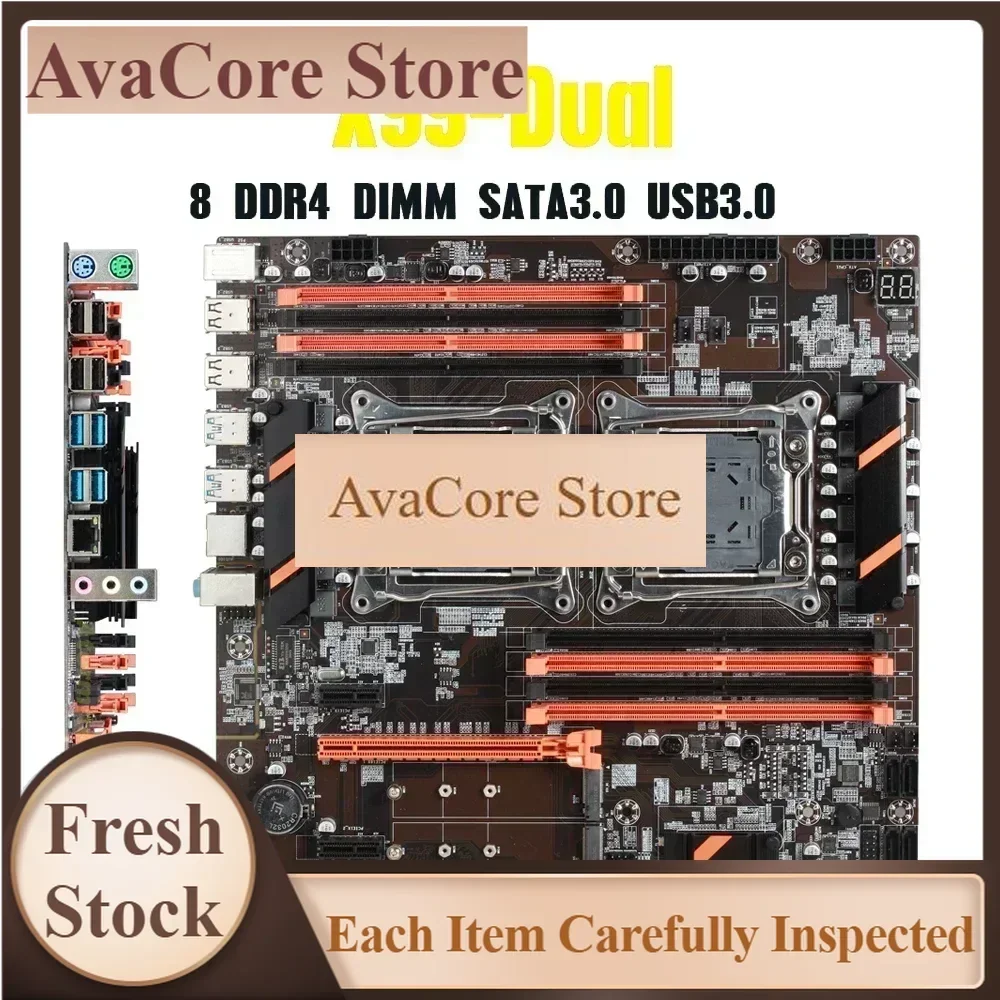 AvaCoreSever SATA3 2 * e5 8*16GB = 128GB CPU USB3.0 X99 combo v4 support motherboard with set 2680 2400MHz RAM DDR4.2 X99 dual