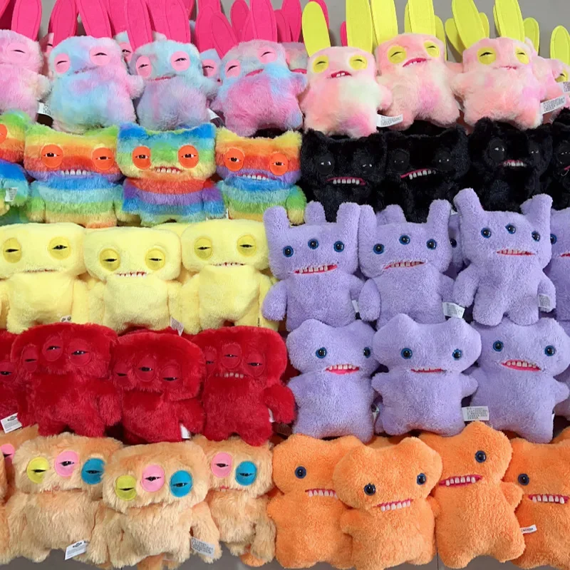22cm engraçado dentes feos monstro brinquedos de pelúcia recheado anime o bloco monstro plushies squirm arco-íris coelho louco peluche presentes de natal