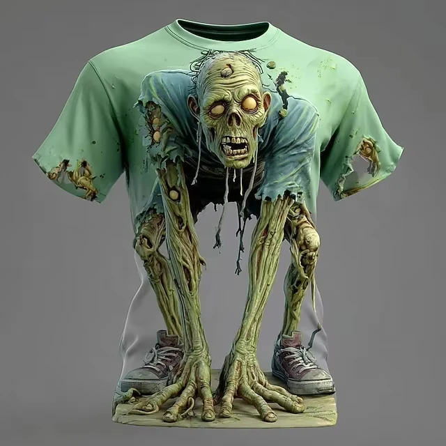 2026 New Best‑Seller‑Trending‑3D‑Breaking‑Through‑Zombie‑Graphic‑Short‑Sleeve‑T‑Shirt