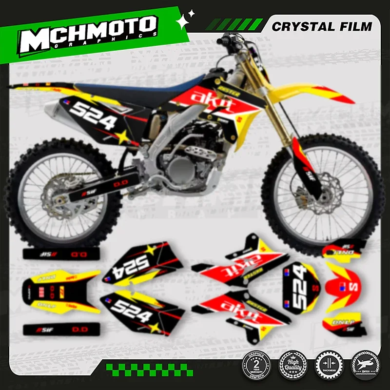 

MCHMFG MOTO Custom Team Motorcycle Graphics Background Decal Stickers Kit For SUZUKI RMZ 250 2007 2008 2009 008