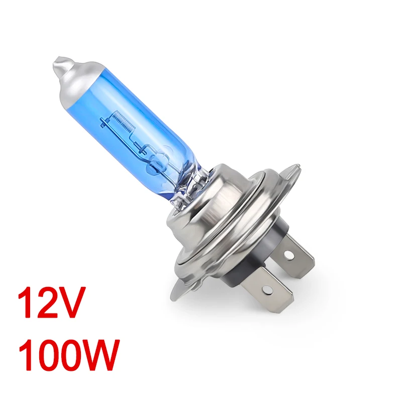 2pcs H7 100W 12V 55W Super Bright White Fog Lights Halogen Bulb High Power Car Headlights Lamp Car Light Source Parking