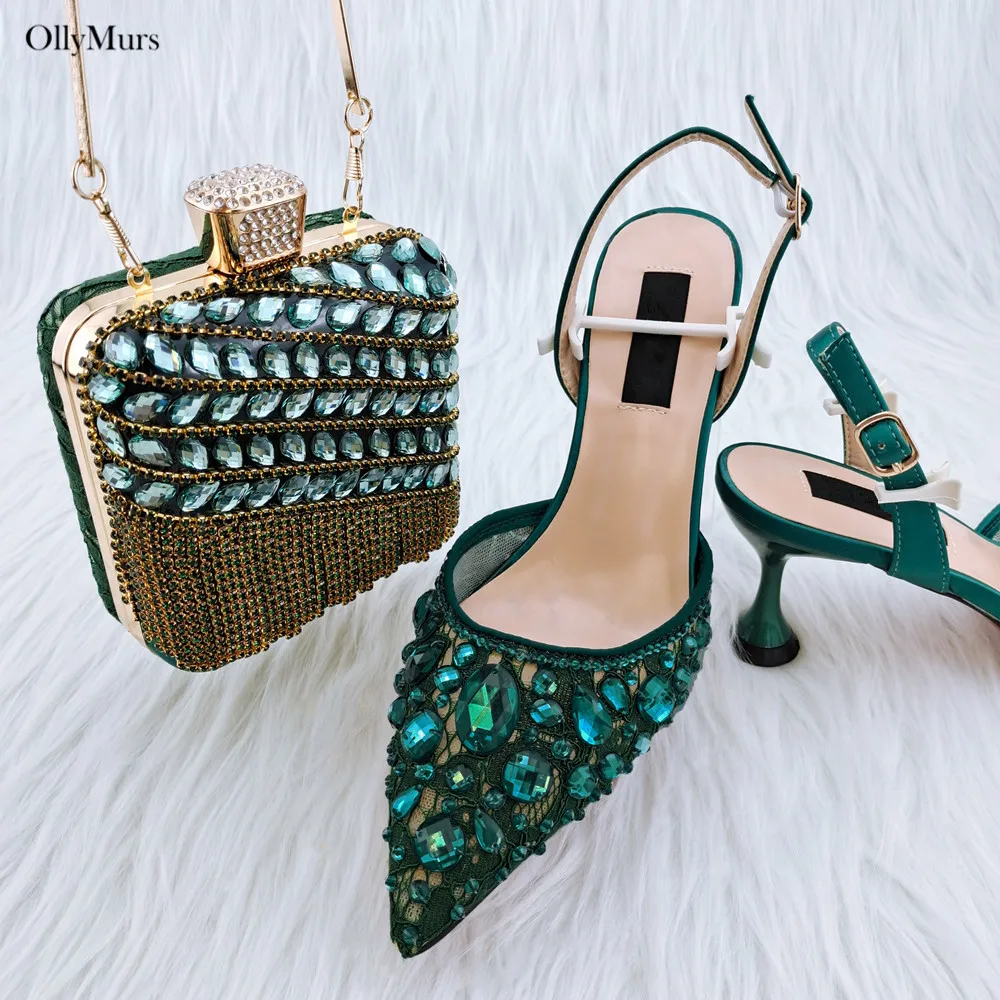 Fashion Italian Pretty Pumps Shoes And Bag Set African Fashion Women Shoes And Matching Bag Set For Wedding On Stock