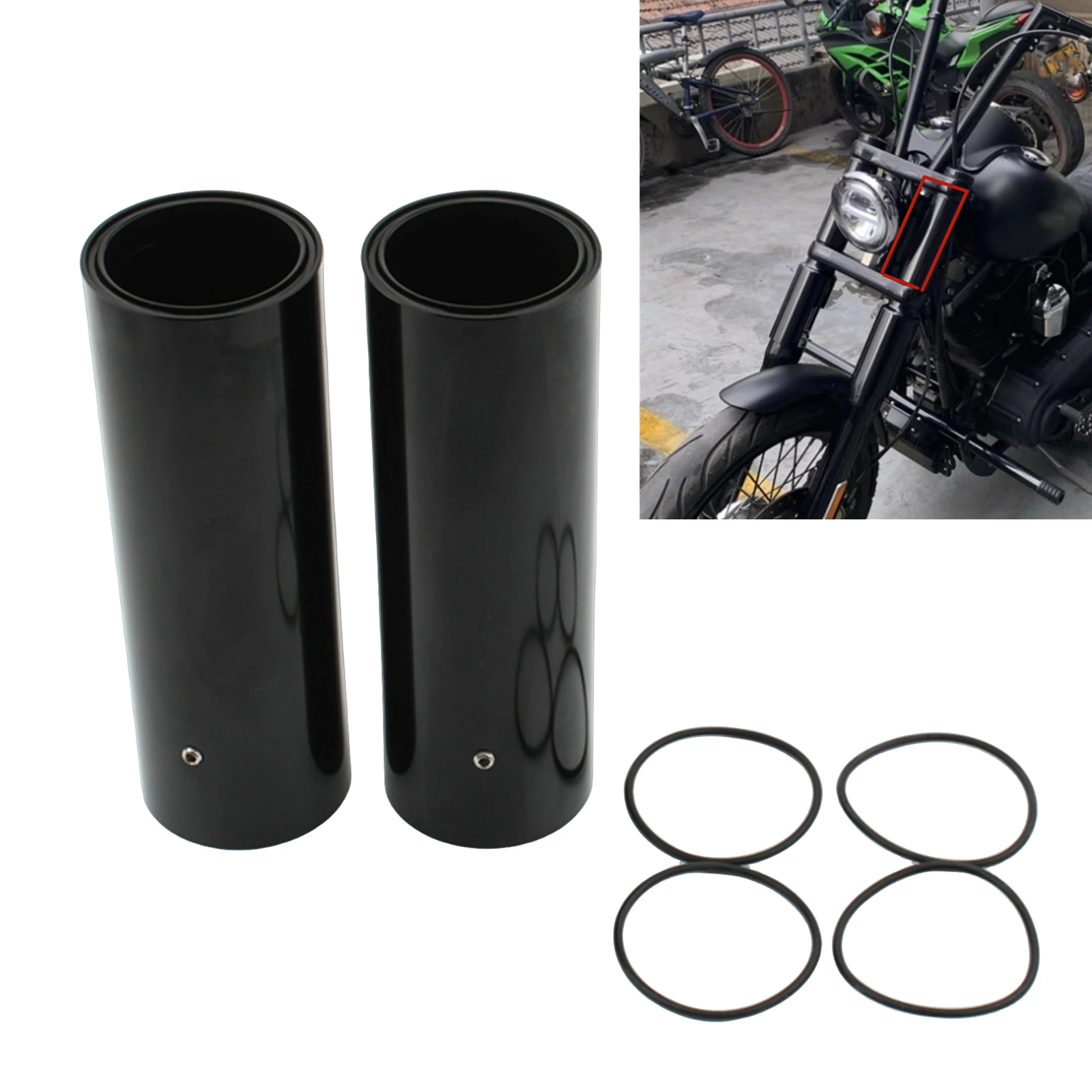 For Harley Davidson Dyna 2006-2017 182mm Motorcycle Front Fork Guard Cover Tubes