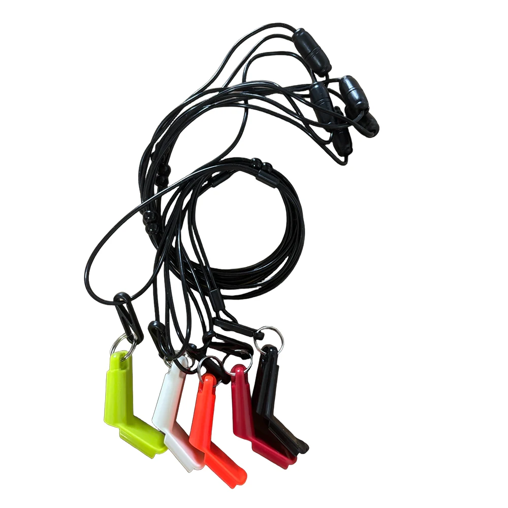 

Adjustable Breakaway Whistle Neck Lanyard with Cord Lock Clasp J-Hook Spring Clip