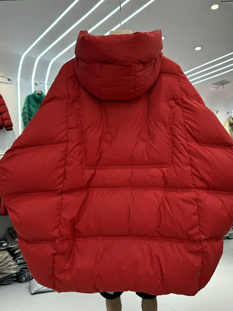 90% weiße Ente Unten Jacke Frauen Mit Kapuze Herbst Winter Warme Plus Größe Puffer Mantel Übergroßen Casual Lose Weibliche Parkas