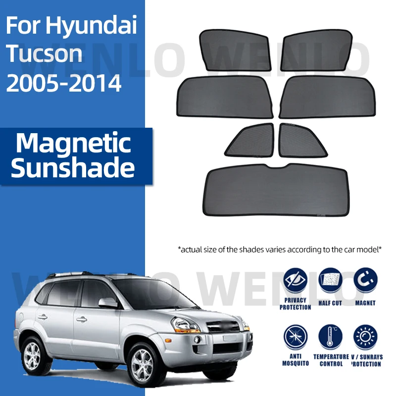 

For Hyundai Tucson JM 2005-2009 Magnetic Car Sunshade Shield Front Windshield Frame Curtain Rear Side Window Sun Shade Visor