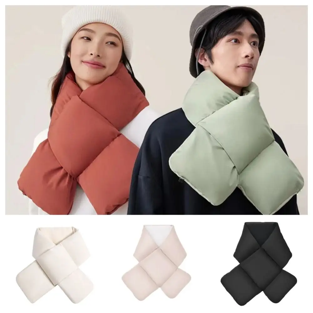 

Unique Chubby Down Neckerchief Thermal Solid Color Thicken Neck Scarf Intersect Keep Warm Winter Shawl Scarf Winter