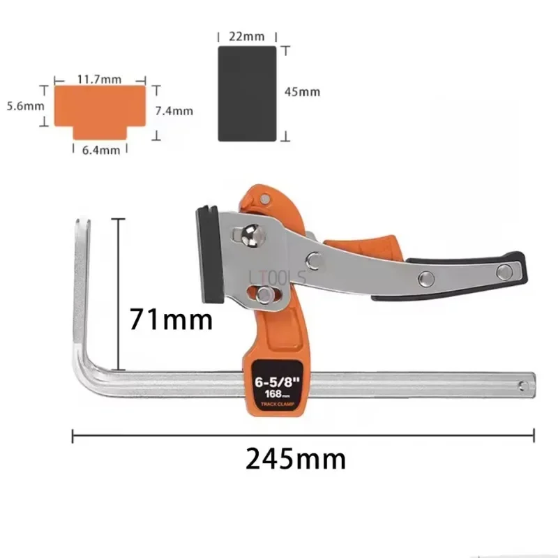 Woodworking Quick Ratchet Track Guide Rail Clamp Circular Saw Desktop Track Fixed Strong Clamp Multi-role F-type Clamping Tools