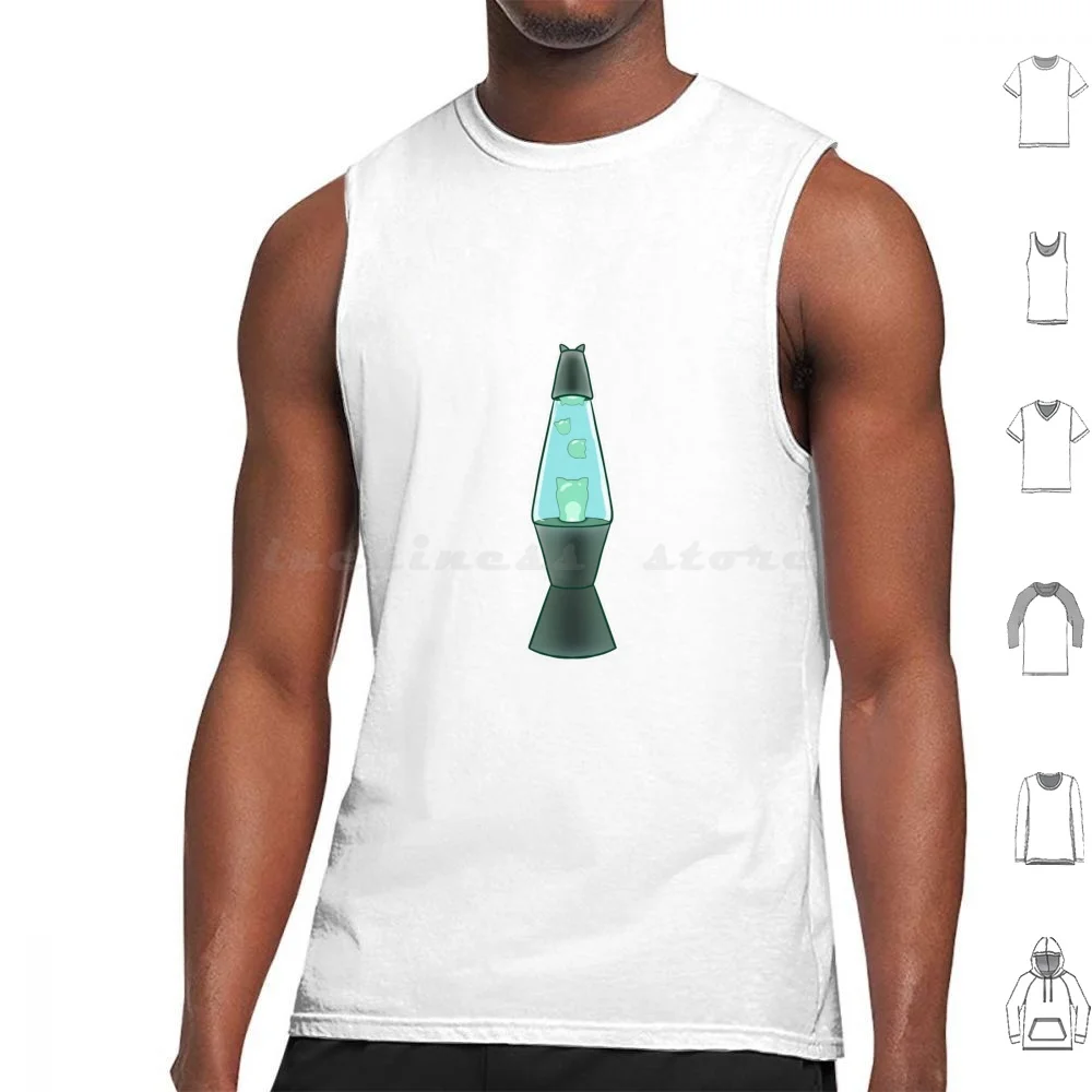 Cat Lava Lamp Tank Tops Print Cotton Cat Cute Cats Funny Animal Kitty Kitten Pet Animals Pets Black Cat Feline Kittens