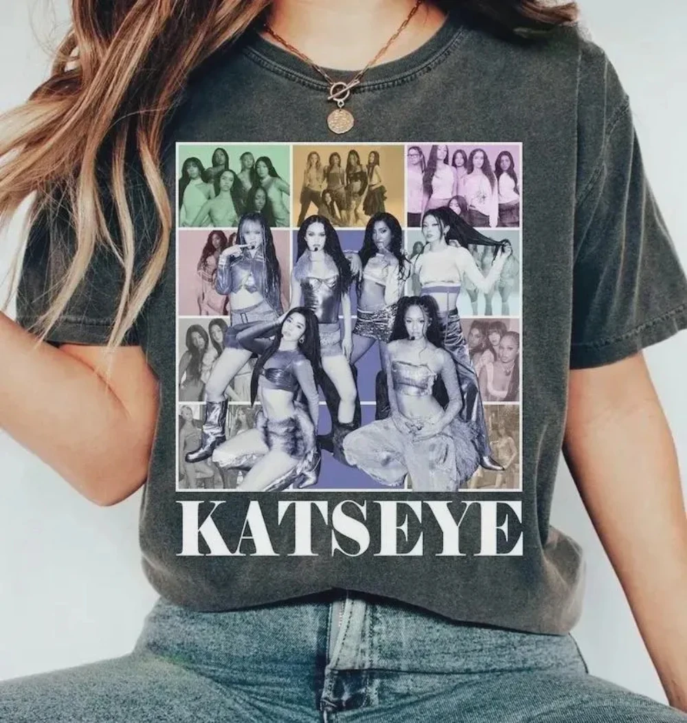 

Retro Katseye Band T-Shirt Unisex Graphic Tee Vintage Music Fan Shirt Music Fan Tshirt Unisex Men Women All-Season