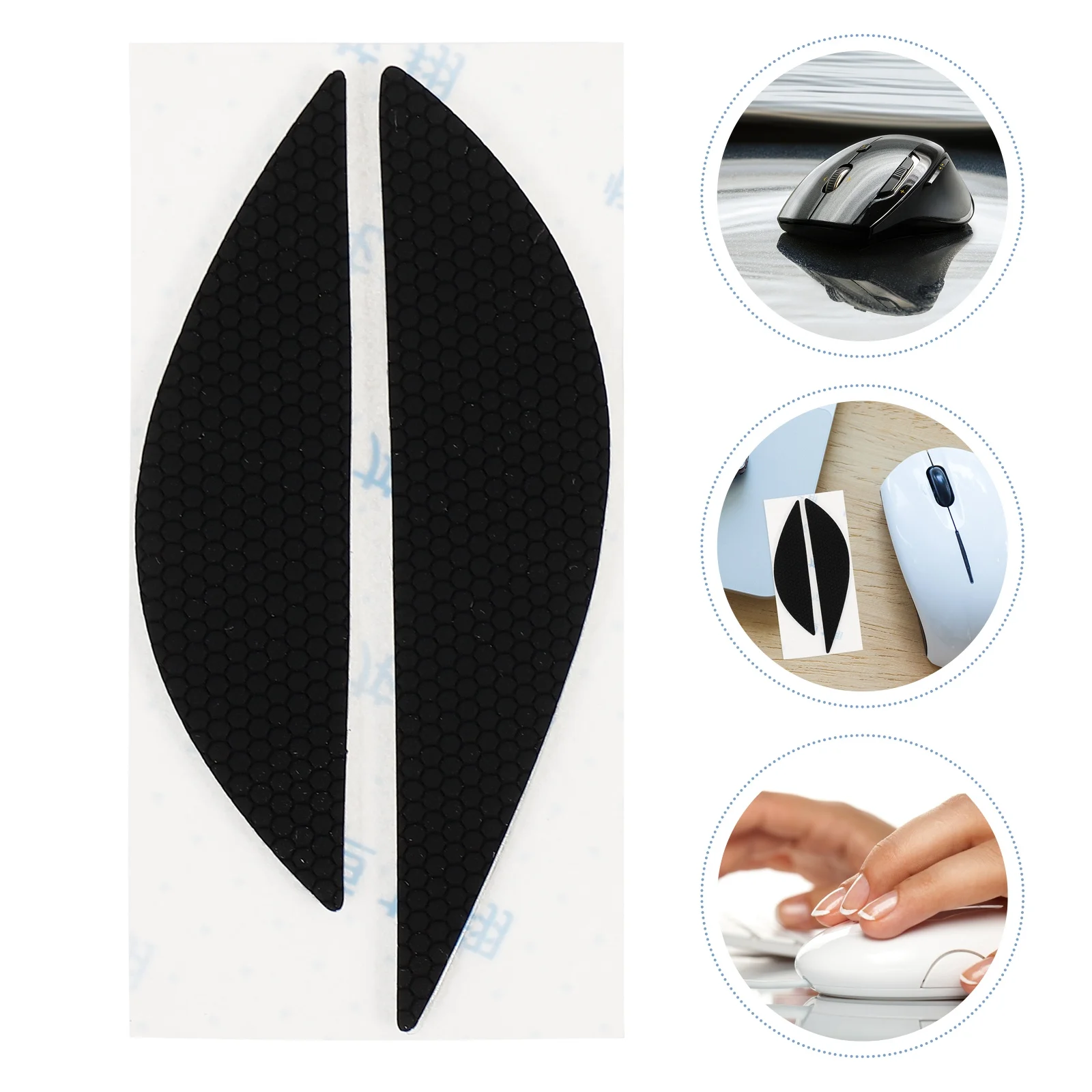 

1Pair Mouse Side Sticker Silicone Skate Replacement for Gaming Mouse Anti-Slip Tape Computer Accessory High Durability