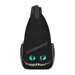 Bolso de hombro personalizado para hombre, mochila cruzada al pecho con sonrisa de gato, a la moda, para ciclismo, Camping