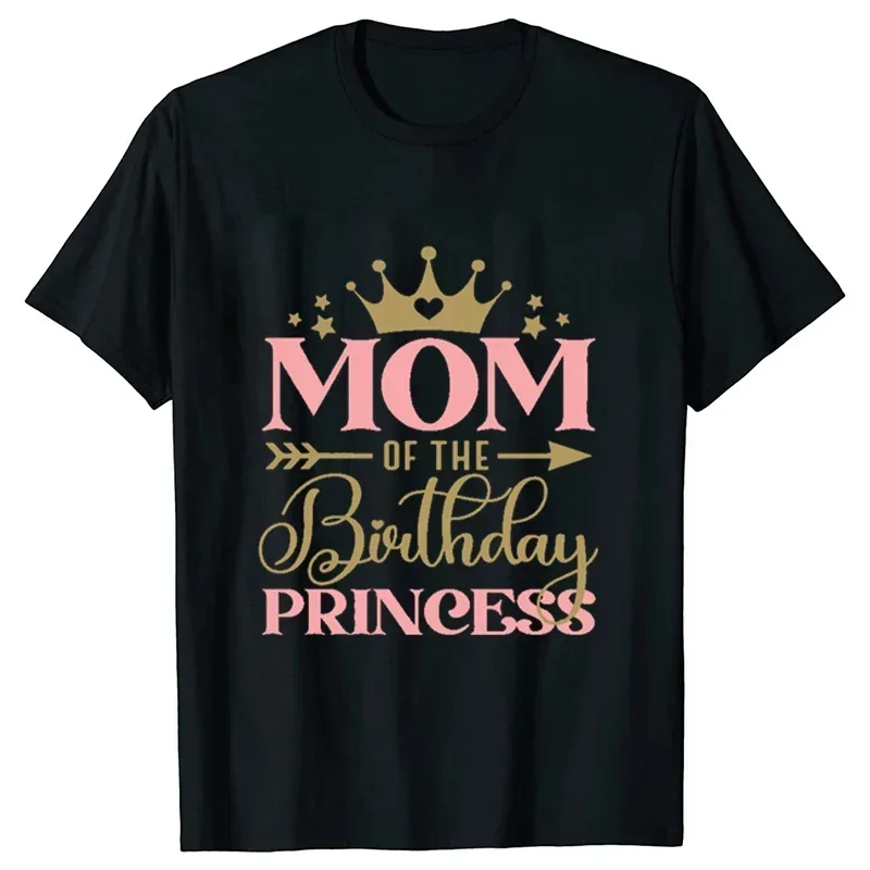 T-shirt principessa compleanno personalizzata DAD MOM Fratello Sorella Family Gathering Tees Maglietta festa di compleanno per ragazze Abbigliamento estetico Top