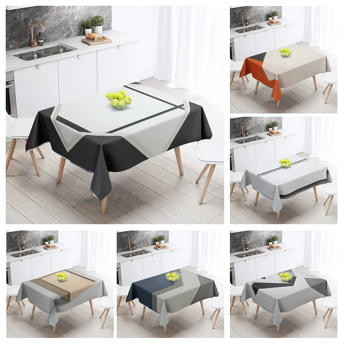 Abstract Geometric Tablecloth 1pc Resistant Party Decoration Restaurant Cafe Dining Table Tablecloths 140X200cm