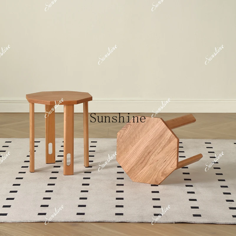 Solid wood rhombus combination household stackable does not take up space Lego stool simple and modern FT