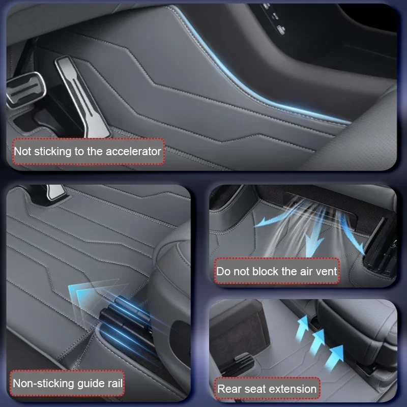 

Нескользящий автомобильный коврик из кожи наппа на заказ, роскошный водонепроницаемый напольный коврик, внутренний аксессуар для BYD DENZA N9 2024-Present