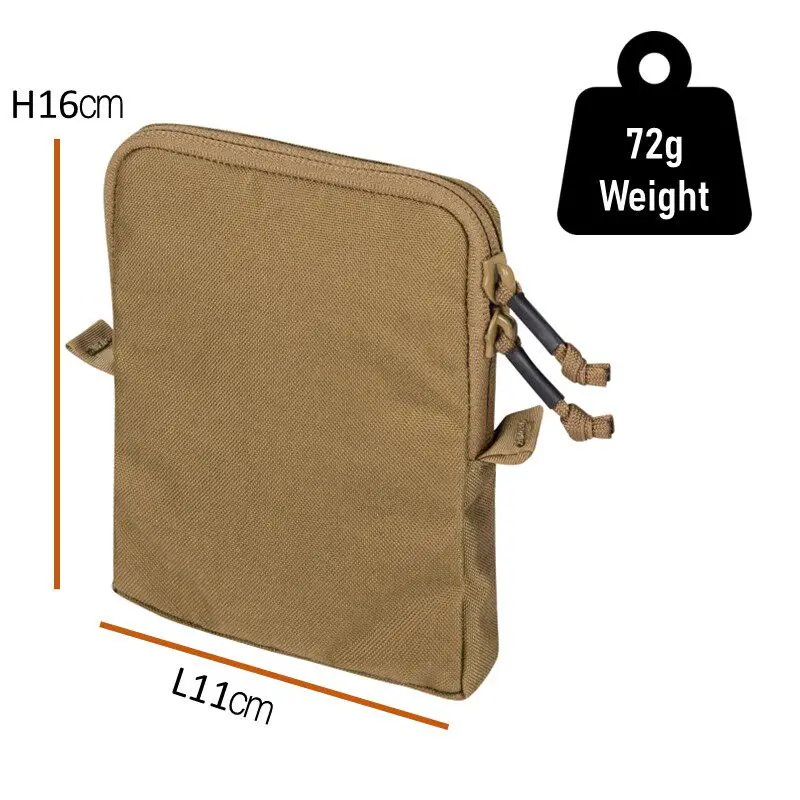 Coyote Brown Passport Wallet and Document Organizer, Hook-and-Loop Panel Pouch for Travel Tickets, Cards and Backpack Storage