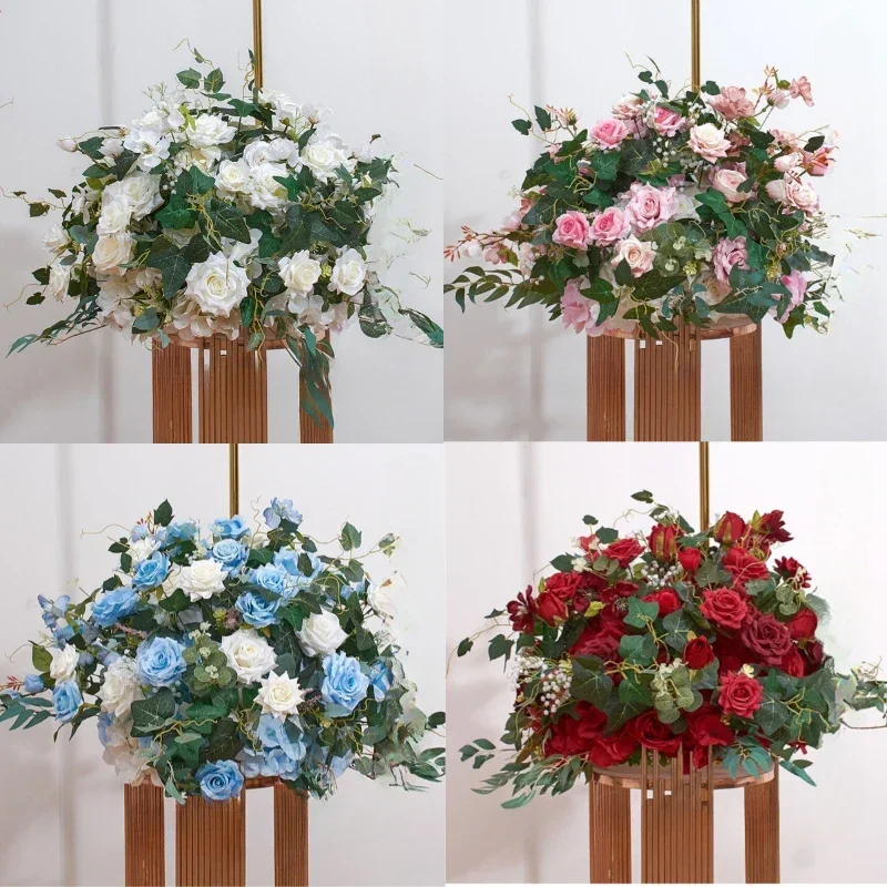 

DIA 30-60CM Rose Ball Iron Arch Style Decoration Artificial Hydrangea Flower Arrangement Wedding Table Geometric Shelf Layout