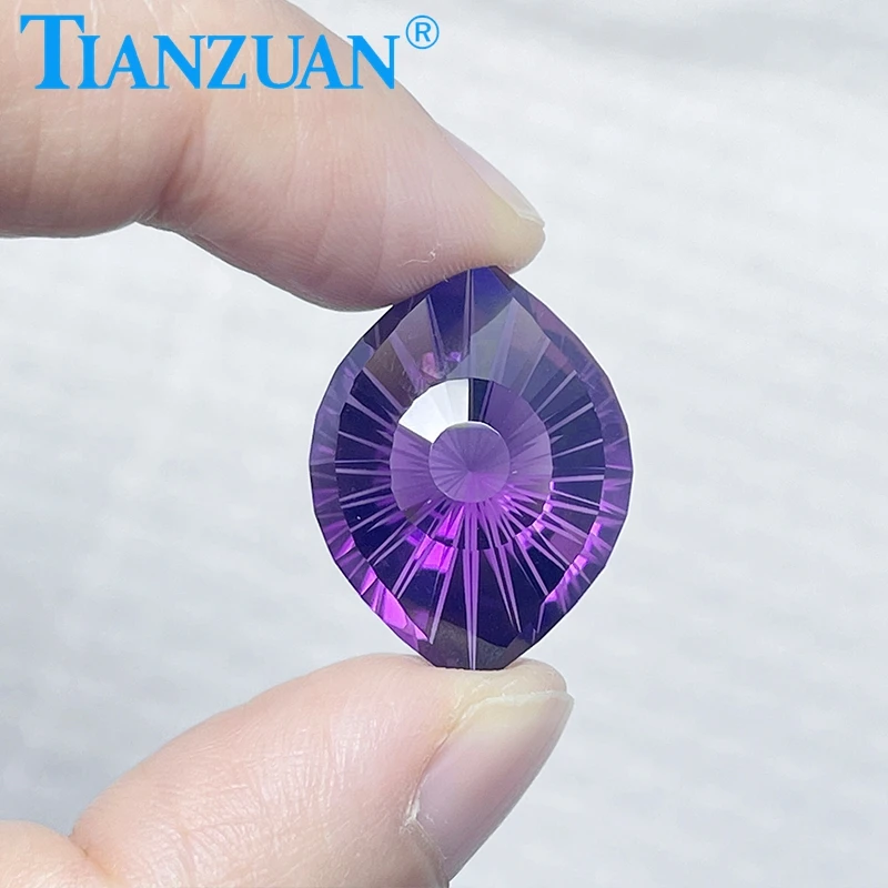 

Natural Amethyst Vivid Purple Color Eye Shape Brilliant Cut Loose Gem Stone with GRC Certified