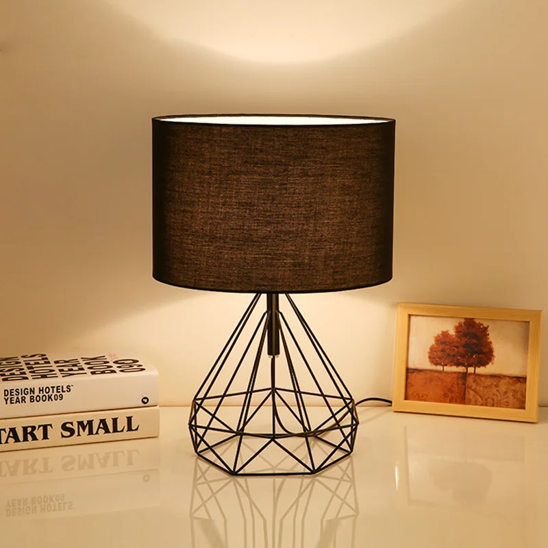 Nordic Creative Bedroom Bedside Table Lamp Study Living Room Bedroom Cloth Cover Night Lamp Personalized Decorative Lamp