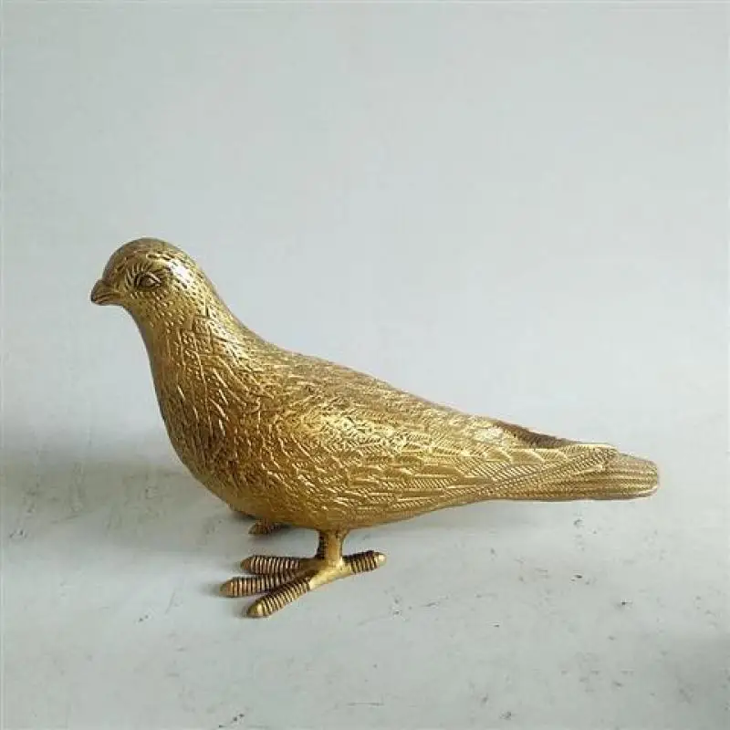 

8.1"collect Chinese Fengshui Bronze Animal Peace Dove Carrier Pigeon Bird Statue