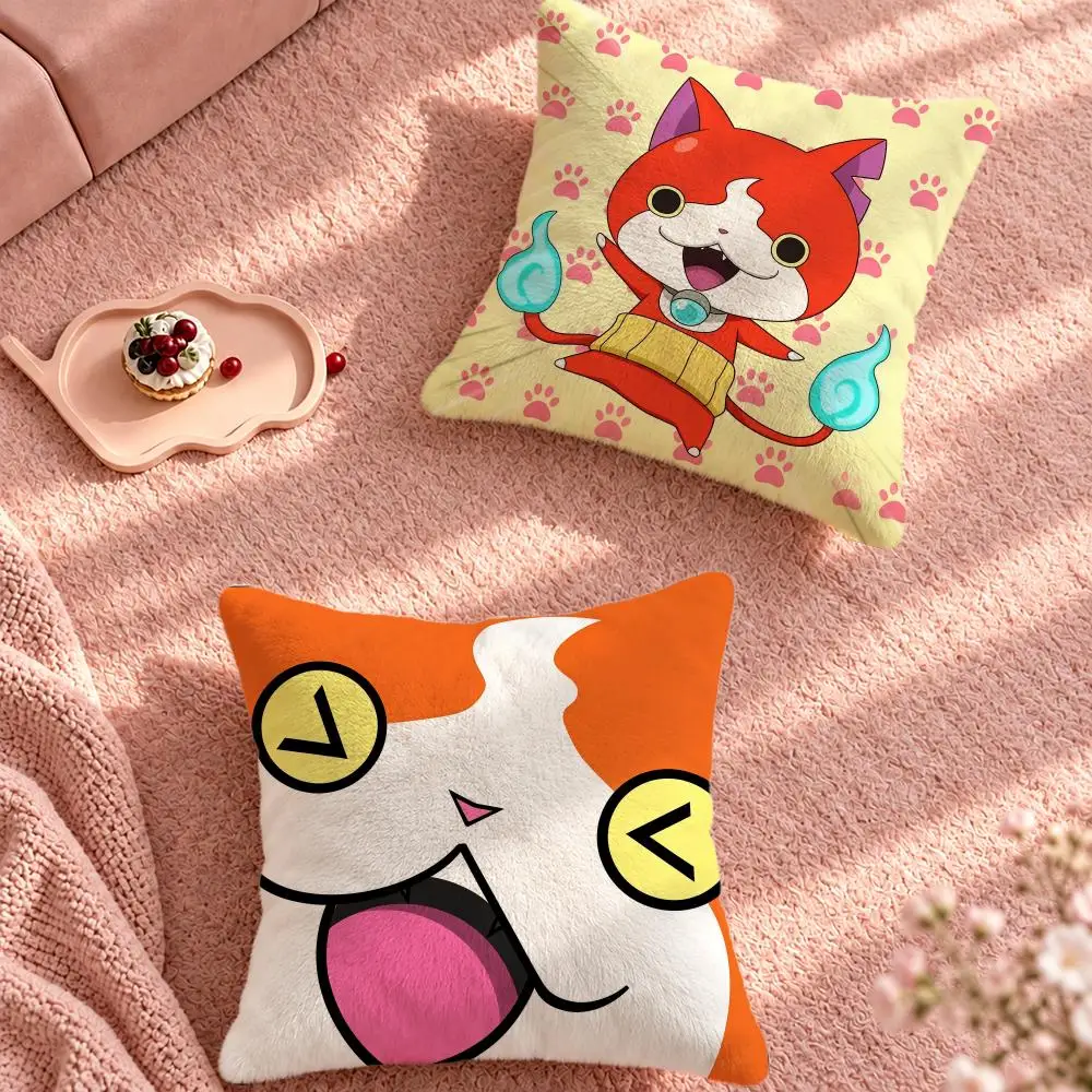 Game Yo-kai Watch Jibanyan Cushion Cover Cute Cartoon Throw Pillow Cover Soft Plush Cushion Cover Sofa Bedroom Home Decor