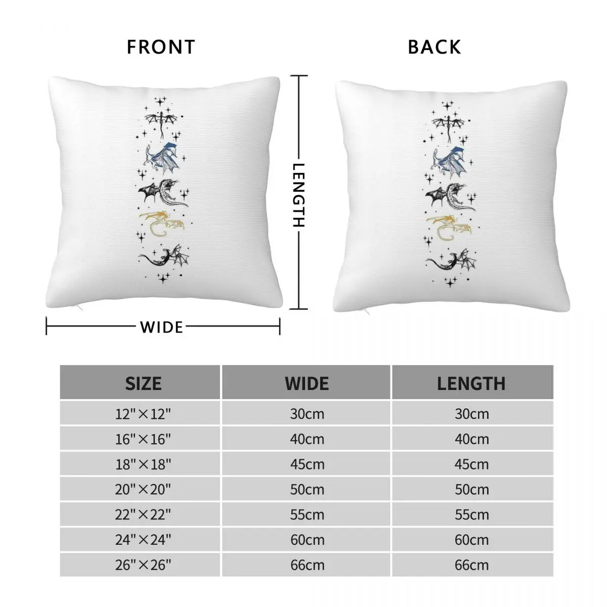 Dragon Rider Fourth Wing Empyrean Square Pillowcase Polyester Linen Velvet Printed Zip Throw Pillow Case Car Cushion Cover 18