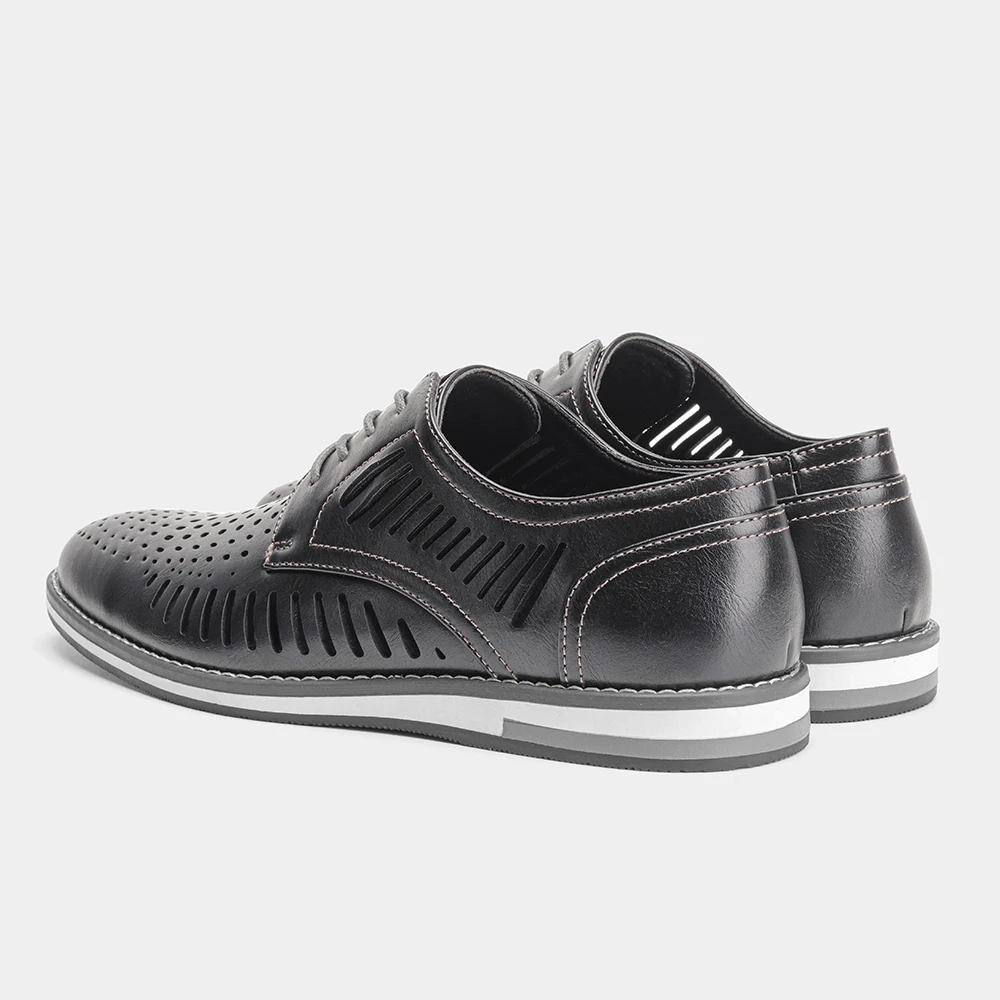 Men's Casual Shoes Lace Up Shoes For Man Daily Wear Mens Shoes Almond Flat Contrast Layered Sole Stitched Overlays