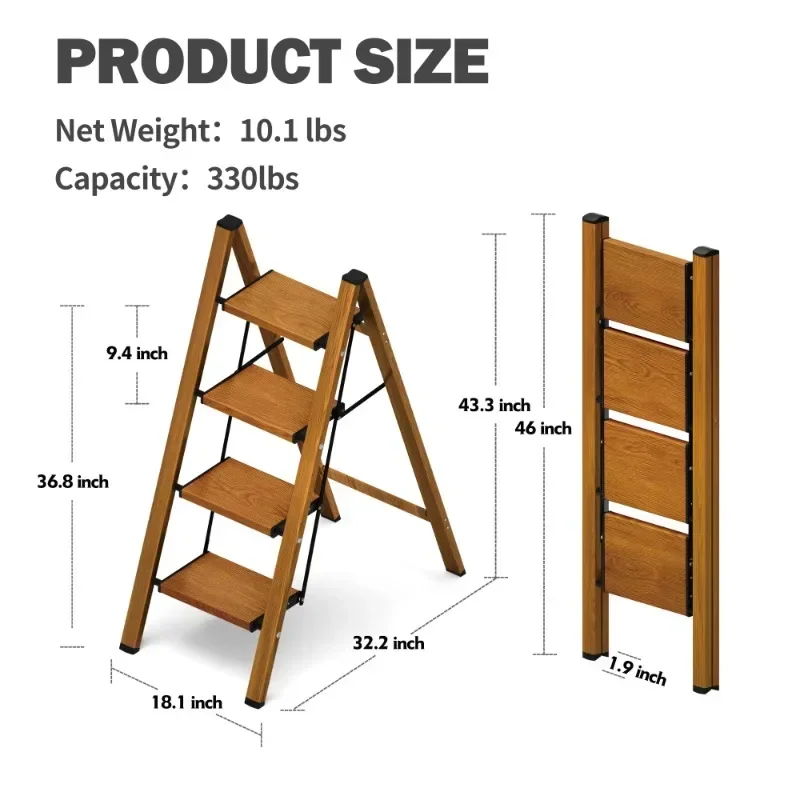 Modern Aluminum Step Ladder Foldable Household Flower Stand with Stable Structure for Home Apartment Decor Multi function ladder