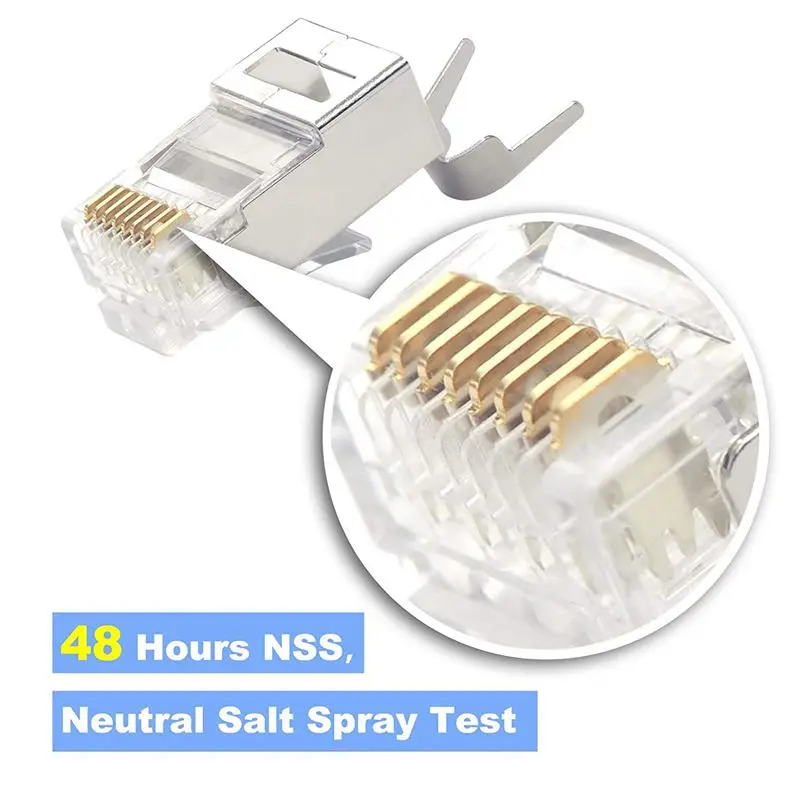 40 Pack CAT7 Shielded RJ45 Connector Cat6a Cat7 RJ45 Modular Plug With Load Bar And RJ45 Strain Relief Boots Grey 8P8C-Y41A